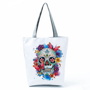 Portable Large Capacity Skull Printed Handbag