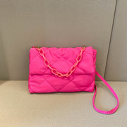 Chain Diagonal Cross Texture Diamond Grid Personalized Minimalist Bag