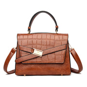 Large Capacity Leather Handbags Purses Fashion Stone Pattern Shoulder Crossbody Bag