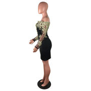Water-soluble Lace Tube Top Long Sleeve Dress