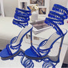 Crystal Pendant Snake Wrapped Rhinestone Tassel Decorative Sandals