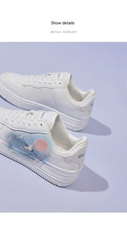 Ancient Style White Crane Board National Style Cute Wild White Shoes