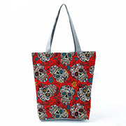 Portable Large Capacity Skull Printed Handbag