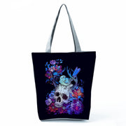 Portable Large Capacity Skull Printed Handbag