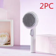 New Pet Cat Brush Hand-held Steel Wire Self-cleaning Comb Looper For Hair Removal