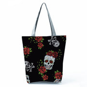 Portable Large Capacity Skull Printed Handbag