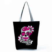Portable Large Capacity Skull Printed Handbag