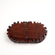 Ornamental Stone Base Solid Wood Shelf Flowerpot Decoration