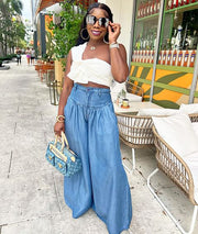 Personality Street Fashion Straight Wide Leg Pants