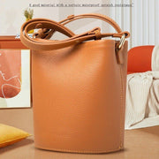 Fashion Casual Top Layer Cowhide Bucket Bag