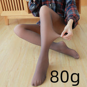 Elastic Transparent Black Mesh Pants Woman Winter Fleece Pants