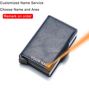 Metal Leather Card Holder Pocket Commercial Bank Credit Card