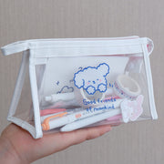 Girls Simple Japanese Large-capacity Storage Bag Transparent Pencil Case