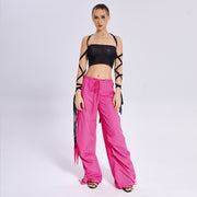 Womens Elastic Cross Arm Solid Color Straps Tank Top Casual Summer Ladies Slim Top