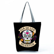 Portable Large Capacity Skull Printed Handbag