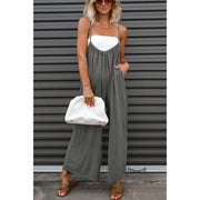 Strap High Waist Casual Wide Leg Jumpsuit