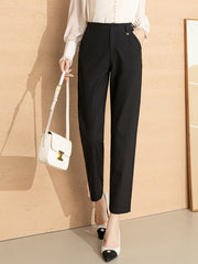 Women's High Waist Straight Leg Skinny Draped Western Pants