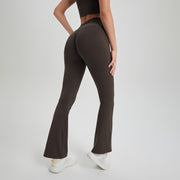 High Waist Pleated Hip Lifting Nude Feel Yoga Pants