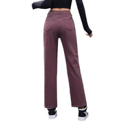 Women's Retro Fashion High Waist Straight-leg Denim Trousers