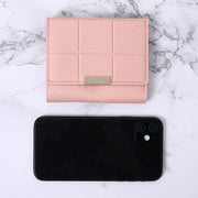 Women's Short Three Fold Multiple Card Slots Large Capacity Zipper Coin Purse