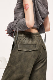 Loose Wide-leg Pants Women's Fashionable Multi-bag Pants