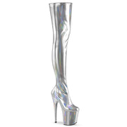 Gold Reflective Patent Leather High Heels Platform Shoes Waterproof Platform Shoes