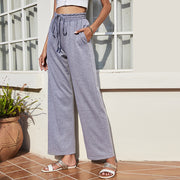 Loose Mid Knitted Elegant Black Flare Pants fashion Women Pants For Womens Trousers