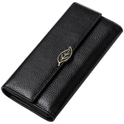 Lychee Pattern First Layer Cowhide Women's Long Wallet