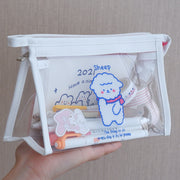 Girls Simple Japanese Large-capacity Storage Bag Transparent Pencil Case