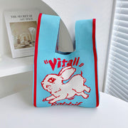 Moon Rabbit Knitted Shoulder Bag