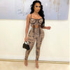 Fashion Printed Suit With Sling Wrapped Chest Top And Leggings