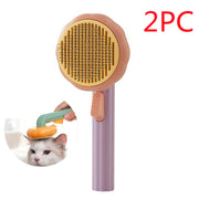 New Pet Cat Brush Hand-held Steel Wire Self-cleaning Comb Looper For Hair Removal