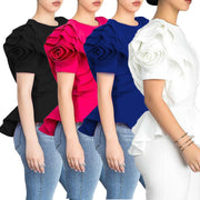 Women's Summer Hot Style Ruffled Hem Short Sleeve