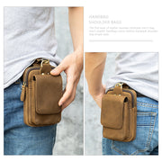 Men's Head Leather Chest Bag Business Casual Leather Crossbody Chest Bag Student Chest Bag