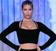 Shoulder Straps Long Sleeve Fitness Five Or Three Shorts Running Trousers